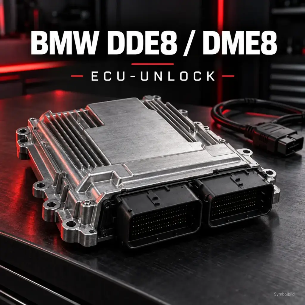 Symbolbild zum BMW DDE8- und DME8-Unlock – Steuergerät in der Werkstatt